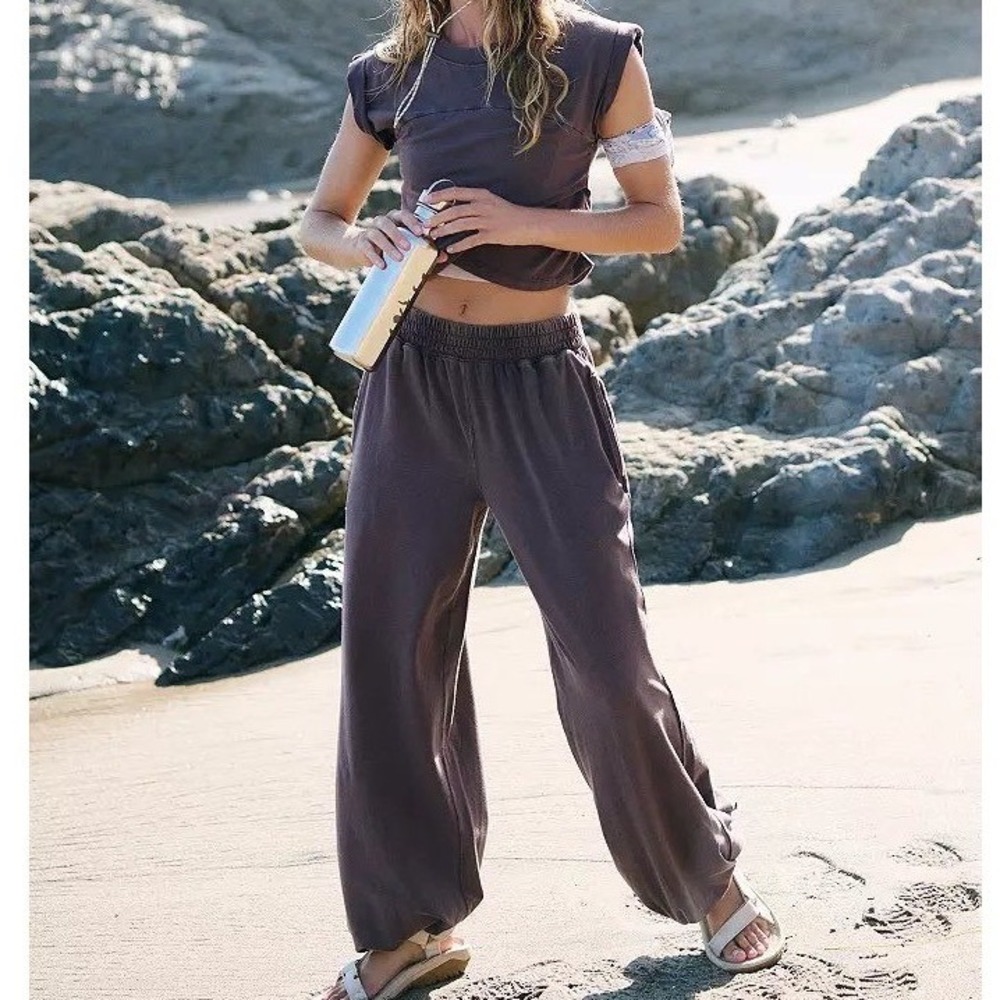 Free People Movement Womens Hot Shot Crossover 2-Piece Set Dark Espresso XS NWT